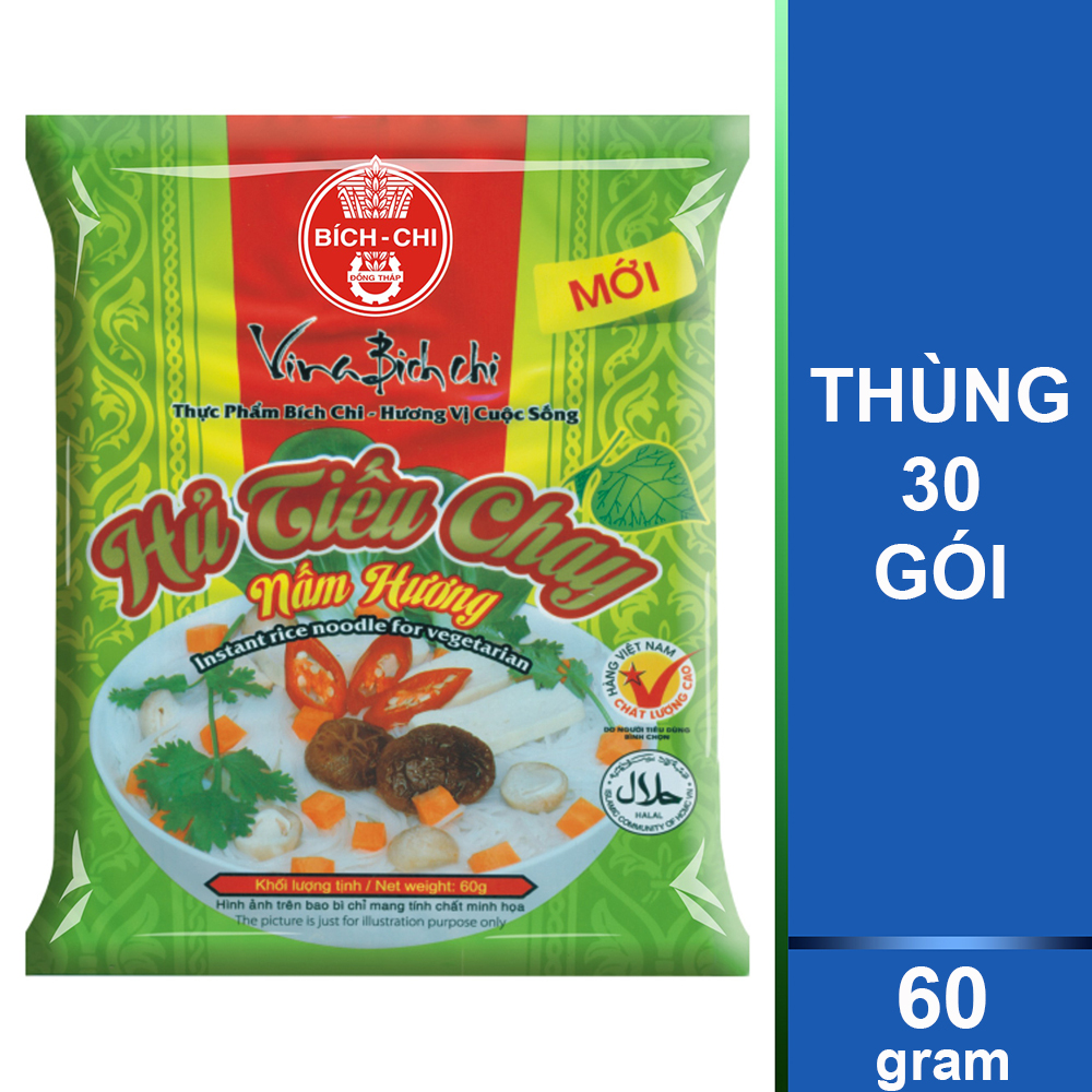 Thùng 30 Gói Hủ Tiếu Chay Nấm Hương Bích Chi 60g